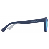 Maui Jim - ‘Ōpiopio Asian Fit - Matte Dark Blue Blue Hawaii - Polarized Rectangular Sunglasses