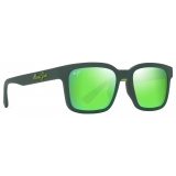 Maui Jim - ‘Ōpiopio Asian Fit - Matte Dark Green MAUIGreen® - Polarized Rectangular Sunglasses