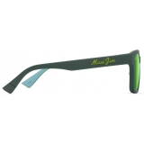 Maui Jim - ‘Ōpiopio Asian Fit - Matte Dark Green MAUIGreen® - Polarized Rectangular Sunglasses