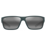 Maui Jim - Uila Asian Fit - Matte Dark Military Green Neutral Grey - Polarized Wrap Sunglasses