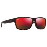 Maui Jim - Uila Asian Fit - Matte Dark Havana Hawaii Lava™ - Polarized Wrap Sunglasses - Maui