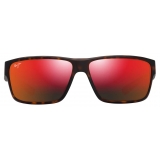 Maui Jim - Uila Asian Fit - Matte Dark Havana Hawaii Lava™ - Polarized Wrap Sunglasses - Maui