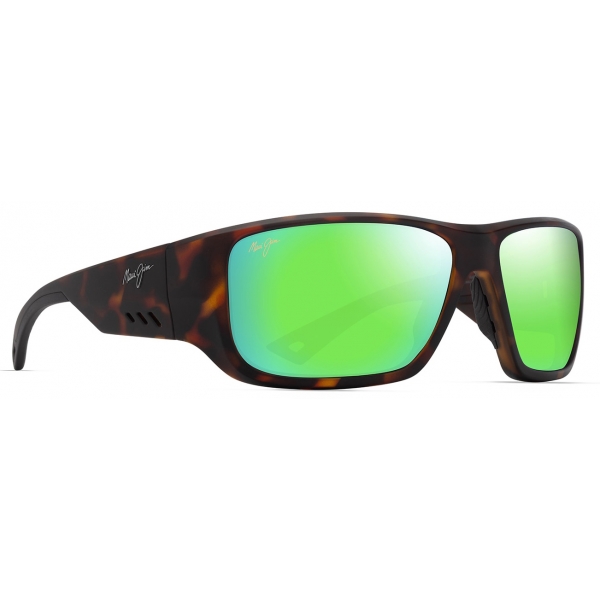 Maui Jim - Keha - Matte Dark Havana MAUIGreen® - Polarized Wrap Sunglasses - Maui Jim Eyewear