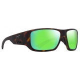 Maui Jim - Keha - Matte Dark Havana MAUIGreen® - Polarized Wrap Sunglasses - Maui Jim Eyewear