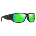 Maui Jim - Keha Asian Fit - Matte Dark Havana MAUIGreen® - Polarized Wrap Sunglasses - Maui