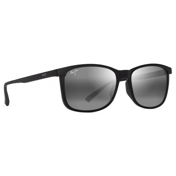 Maui Jim - Hulili - Nero Opaco Grigio Neutro - Occhiali da Sole Polarizzati Rettangolari - Maui