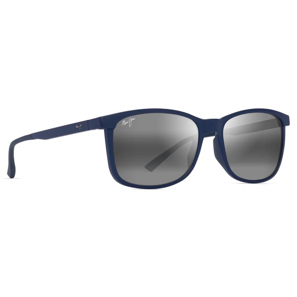 Maui Jim - Hulili - Blu Opaco Grigio Neutro - Occhiali da Sole Polarizzati Rettangolari - Maui