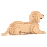 Jekca - Dachshund 04-M03 - Big - Lego - Sculpture - Construction - 4D - Brick Animals - Toys