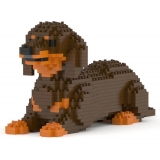 Jekca - Dachshund 04-M02 - Big - Lego - Sculpture - Construction - 4D - Brick Animals - Toys