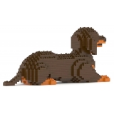 Jekca - Dachshund 04-M02 - Big - Lego - Sculpture - Construction - 4D - Brick Animals - Toys