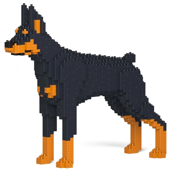 Jekca - Doberman Pinscher 01-M01 - Big - Lego - Sculpture - Construction - 4D - Brick Animals - Toys