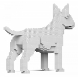 Jekca - English Bull Terrier 01-M03 - Big - Lego - Sculpture - Construction - 4D - Brick Animals - Toys