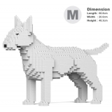 Jekca - English Bull Terrier 01-M03 - Big - Lego - Sculpture - Construction - 4D - Brick Animals - Toys