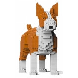 Jekca - English Bull Terrier 01-M02 - Big - Lego - Sculpture - Construction - 4D - Brick Animals - Toys