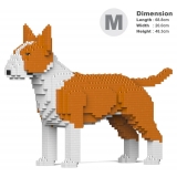 Jekca - English Bull Terrier 01-M02 - Big - Lego - Sculpture - Construction - 4D - Brick Animals - Toys