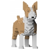 Jekca - English Bull Terrier 01-M04 - Big - Lego - Sculpture - Construction - 4D - Brick Animals - Toys