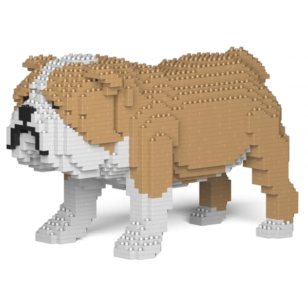 Jekca - English Bulldog 01-M03 - Big - Lego - Scultura - Costruzione - 4D - Animali di Mattoncini - Toys