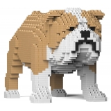 Jekca - English Bulldog 01-M03 - Big - Lego - Sculpture - Construction - 4D - Brick Animals - Toys