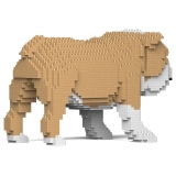 Jekca - English Bulldog 01-M03 - Big - Lego - Sculpture - Construction - 4D - Brick Animals - Toys