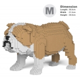 Jekca - English Bulldog 01-M03 - Big - Lego - Sculpture - Construction - 4D - Brick Animals - Toys