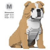 Jekca - English Bulldog 4-in-1 Pack 01-M03 - Big - Lego - Sculpture - Construction - 4D - Brick Animals - Toys