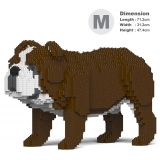 Jekca - English Bulldog 4-in-1 Pack 01-M01 - Big - Lego - Scultura - Costruzione - 4D - Animali di Mattoncini - Toys