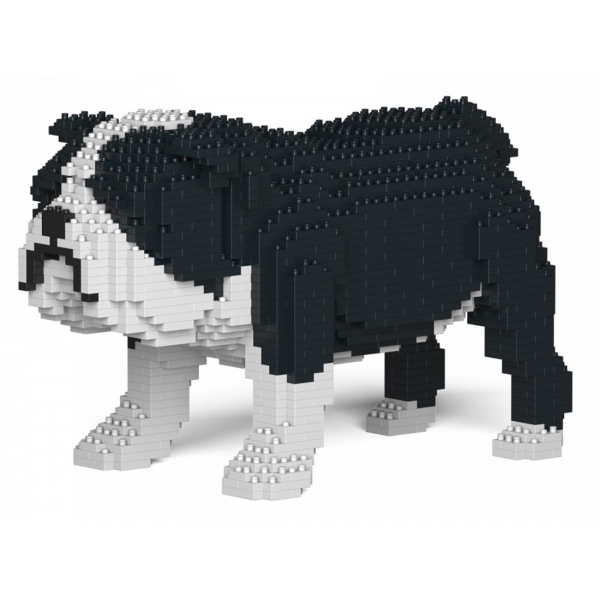 Jekca - English Bulldog 01-M04 - Big - Lego - Sculpture - Construction - 4D - Brick Animals - Toys