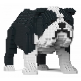 Jekca - English Bulldog 01-M04 - Big - Lego - Sculpture - Construction - 4D - Brick Animals - Toys