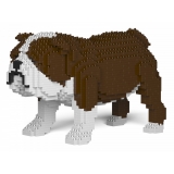 Jekca - English Bulldog 01-M01 - Big - Lego - Sculpture - Construction - 4D - Brick Animals - Toys