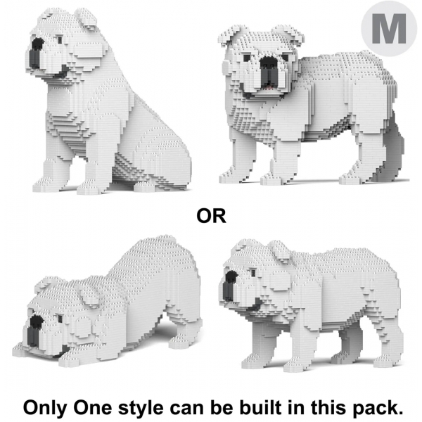 Jekca - English Bulldog 4-in-1 Pack 01-M02 - Big - Lego - Sculpture - Construction - 4D - Brick Animals - Toys