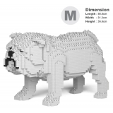 Jekca - English Bulldog 01-M02 - Big - Lego - Sculpture - Construction - 4D - Brick Animals - Toys