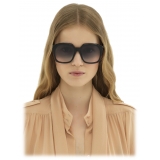 Chloé - Salome Sunglasses - Dark Grey Gradient Blue - Chloé Eyewear