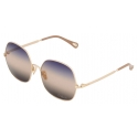 Chloé - Aly Sunglasses - Gold Blue Beige Brown - Chloé Eyewear