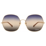 Chloé - Aly Sunglasses - Gold Blue Beige Brown - Chloé Eyewear