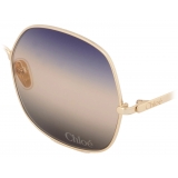 Chloé - Aly Sunglasses - Gold Blue Beige Brown - Chloé Eyewear