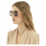 Chloé - Aly Sunglasses - Gold Blue Beige Brown - Chloé Eyewear