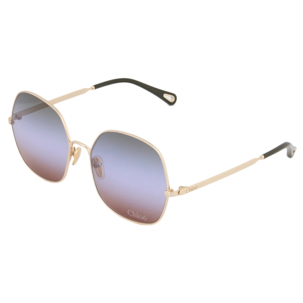 Chloé - Aly Sunglasses - Gold Green Blue Rust - Chloé Eyewear