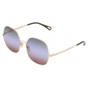 Chloé - Aly Sunglasses - Gold Green Blue Rust - Chloé Eyewear