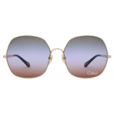 Chloé - Aly Sunglasses - Gold Green Blue Rust - Chloé Eyewear