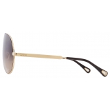 Chloé - Aly Sunglasses - Gold Gradient Brown - Chloé Eyewear