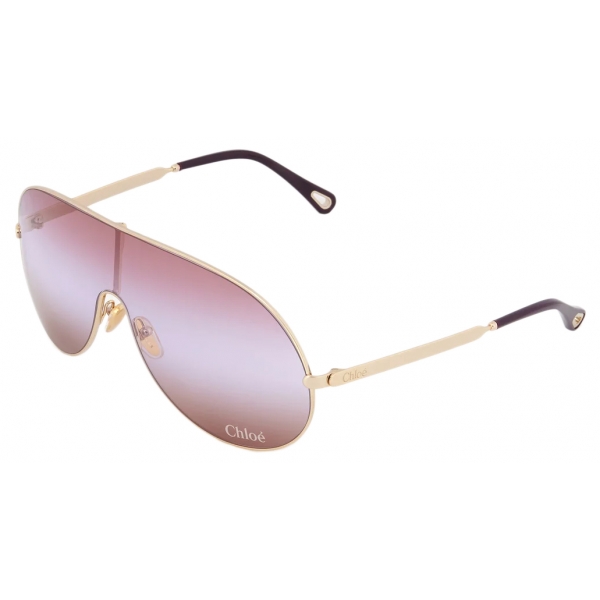 Chloé - Aly Sunglasses - Gold Red Pink Brown Gradient - Chloé Eyewear