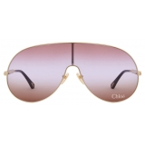 Chloé - Aly Sunglasses - Gold Red Pink Brown Gradient - Chloé Eyewear