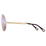 Chloé - Occhiali da Sole Aly - Oro Rosso Rossa Marrone Sfumato - Chloé Eyewear