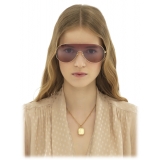 Chloé - Aly Sunglasses - Gold Red Pink Brown Gradient - Chloé Eyewear