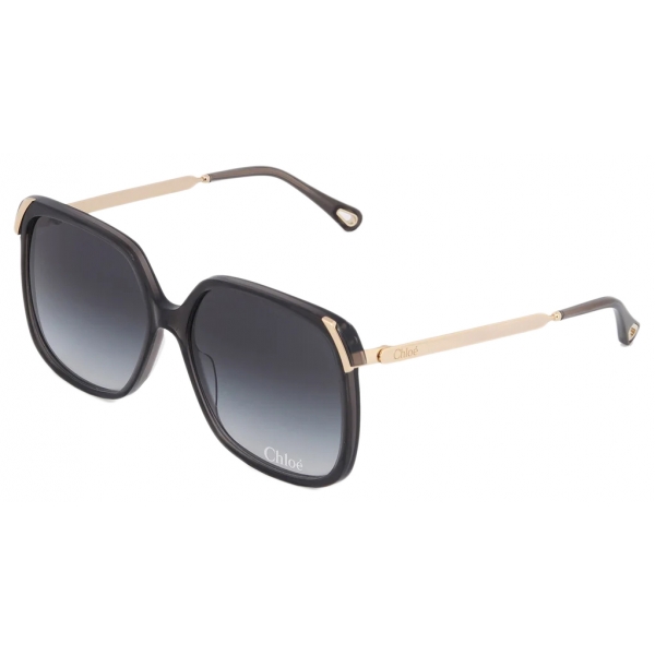 Chloé - Aly Sunglasses - Dark Gray Gold Blue Gradient - Chloé Eyewear