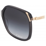 Chloé - Aly Sunglasses - Dark Gray Gold Blue Gradient - Chloé Eyewear