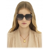 Chloé - Aly Sunglasses - Dark Gray Gold Blue Gradient - Chloé Eyewear