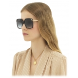 Chloé - Aly Sunglasses - Dark Gray Gold Blue Gradient - Chloé Eyewear