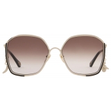 Chloé - Chloé Charms Sunglasses - Gold Black Brown Gradient - Chloé Eyewear