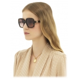 Chloé - Marcie Sunglasses - Havana Honey Gradient Burgundy - Chloé Eyewear